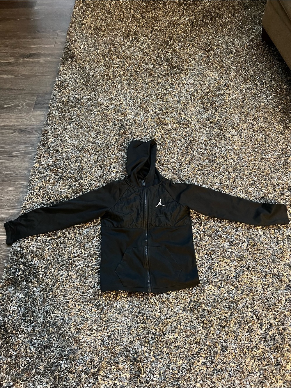 Jordan Boys Black Full Zip Hoodie Jacket Size M 10-12